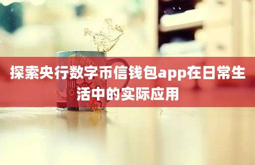 探索央行数字币信钱包app在日常生活中的实际应用